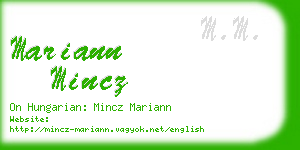 mariann mincz business card